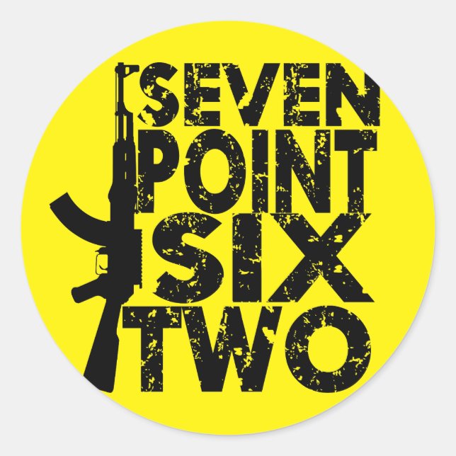 Sticker Rond AK-47 Sept Points Six Deux (Devant)
