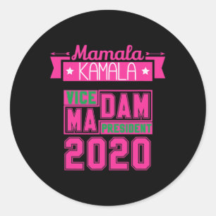 Sticker Rond Aka Kamala Harris Démocrate Vice-Présidente 2020