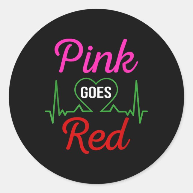 Sticker Rond Aka Pink Va Rouge Pour Les Femmes Sensibilisation  (Devant)