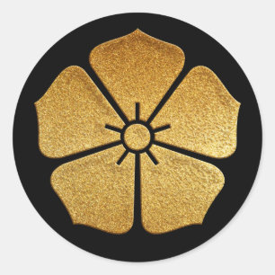 Sticker Rond Akechi Kamon Toki Kikyo en or