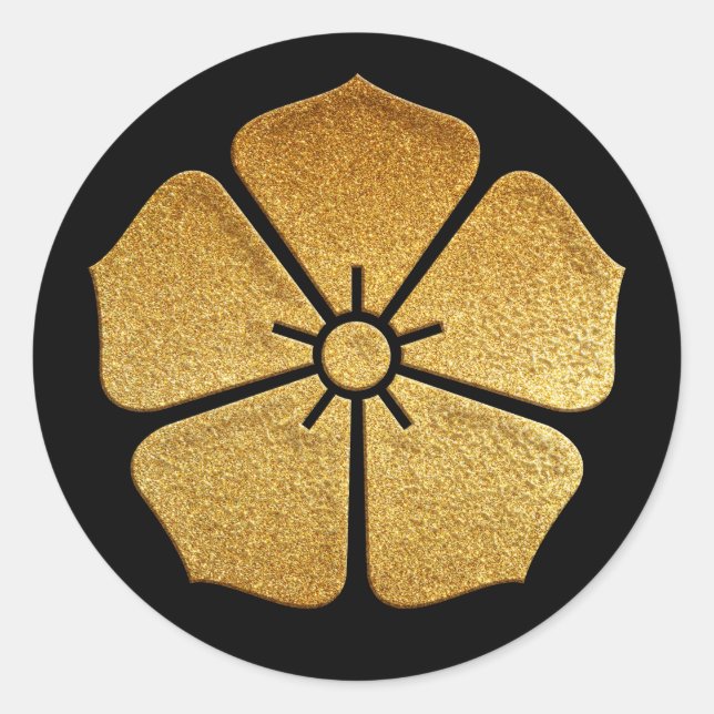 Sticker Rond Akechi Kamon Toki Kikyo en or (Devant)