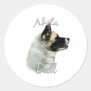 Sticker Rond Akita Papa 2