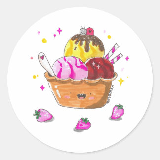 Sticker Rond Al rico helado