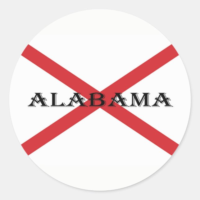 Sticker Rond Alabama et drapeau (Devant)