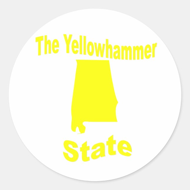 Sticker Rond Alabama : L'État de Yellowhammer (Devant)