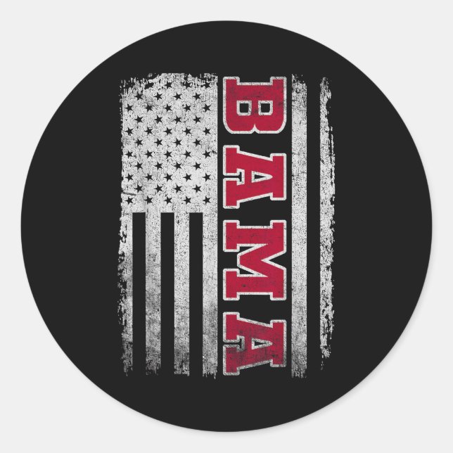 Sticker Rond Alabama Throwback Patriotic Flag Design For Men Wo (Devant)