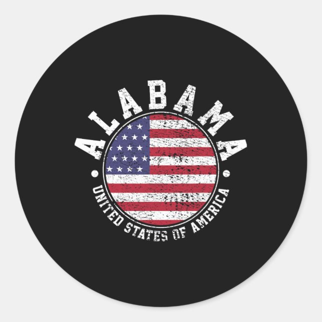 Sticker Rond Alabama Vintage (Devant)