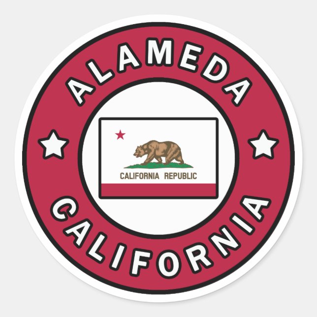 Sticker Rond Alameda Californie (Devant)