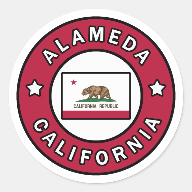 Sticker Rond Alameda Californie (Devant)