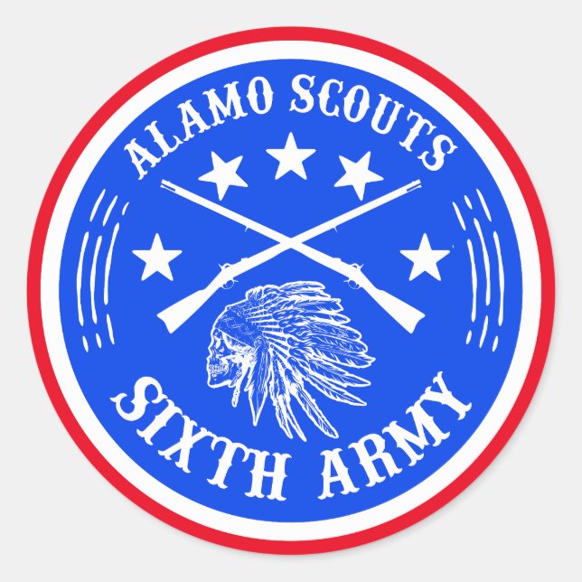 STICKER ROND ALAMO SCOUTS 6E LOGO DE L'ARMÉE (Devant)