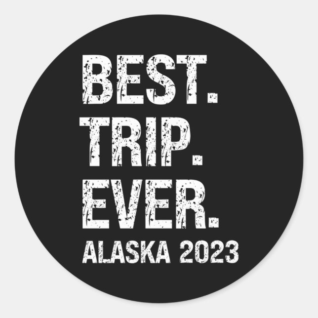 Sticker Rond Alaska 2023 Alaska Vacation 2023 Visite familiale  (Devant)