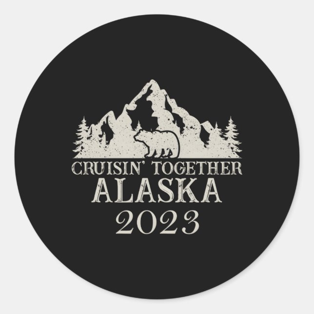 Sticker Rond Alaska Cruising Together 2023 Family Reunion Cruis (Devant)