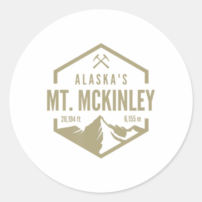 Sticker Rond Alaska Mt McKinley  (Devant)