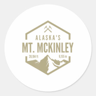 Sticker Rond Alaska Mt McKinley