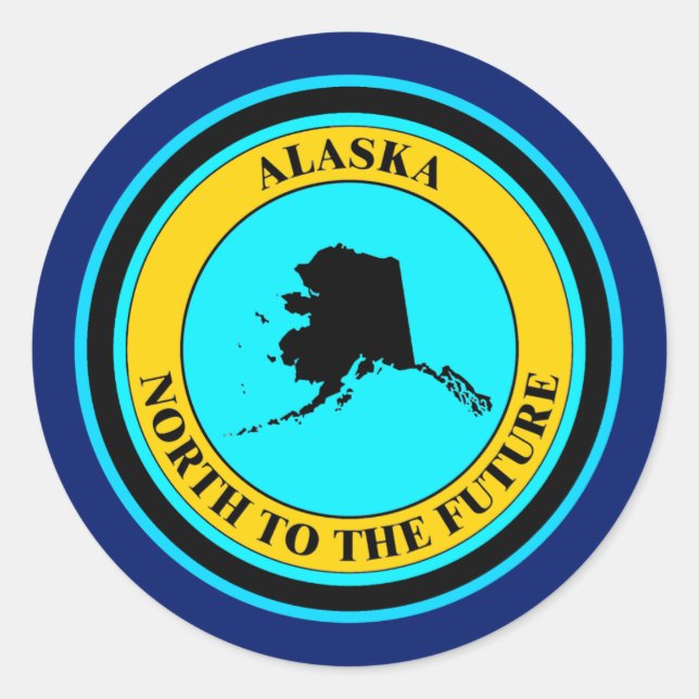 STICKER ROND ALASKA NORD VERS L'AVENIR (Devant)