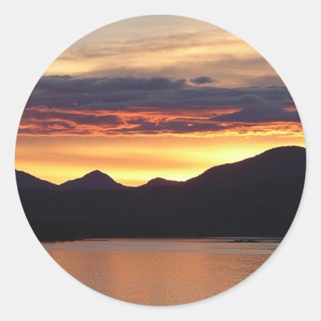 Sticker Rond Alaskan Sunset I Belle photographie Alaska (Devant)