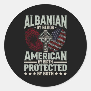 Sticker Rond Albanais Par Blood American By Birth Albanie
