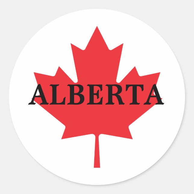 Sticker Rond Alberta avec feuille d'érable (Devant)