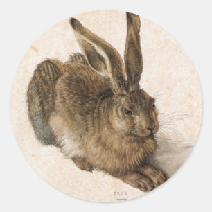 Sticker Rond Albrecht Dürer - Junger Hase (Young Hare), 1502