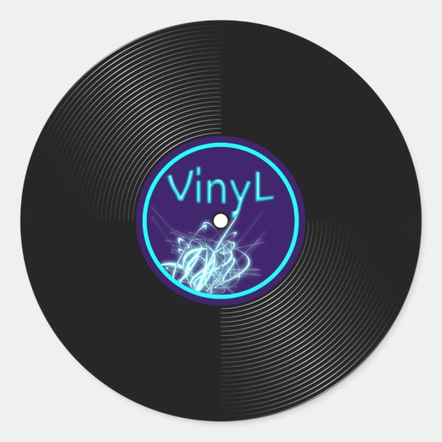 Sticker Rond Album de Vinyl Record LP 33 (Devant)