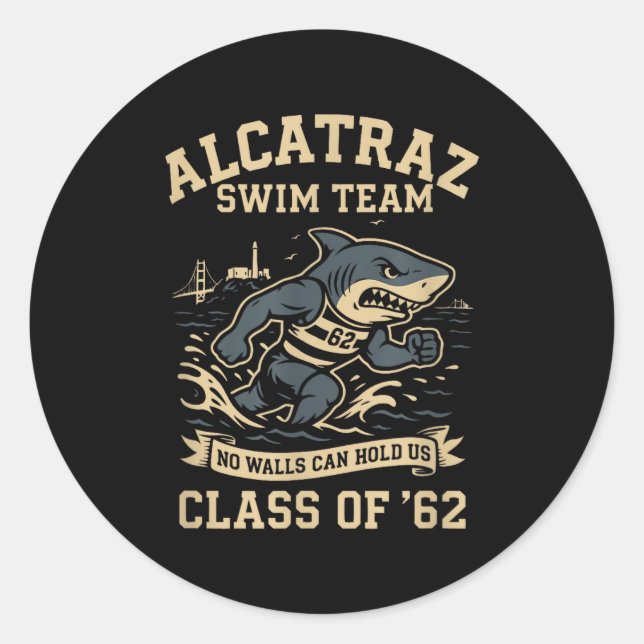 Sticker Rond Alcatraz Penitentiary Swim Team  (Devant)