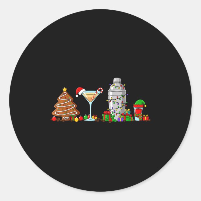 Sticker Rond Alcohol &amp; Tails Christmas &amp; Shaker Holiday (Devant)