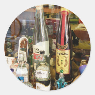 Sticker Rond Alcool d'ouzo et de metaxa