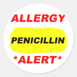 Sticker Rond Alerte allergique Pénicilline Conception allergiqu