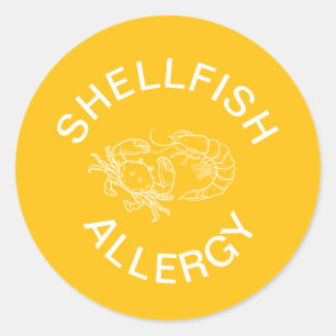 Sticker Rond Alerte aux allergies aux crustacés