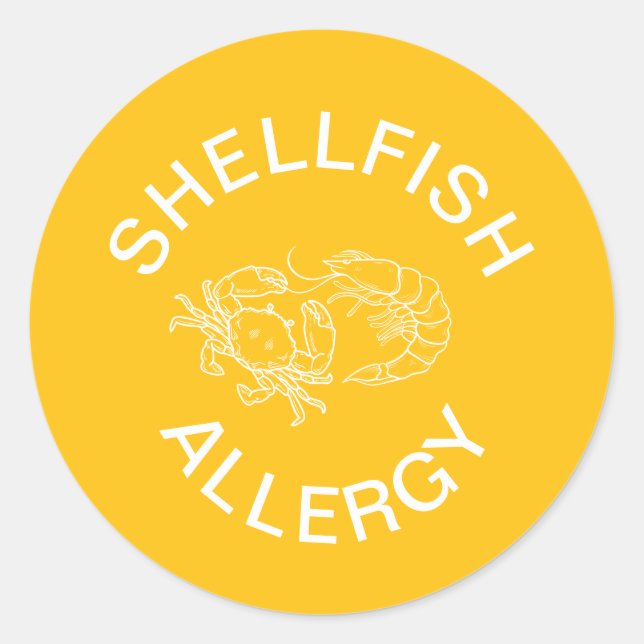 Sticker Rond Alerte aux allergies aux crustacés (Devant)