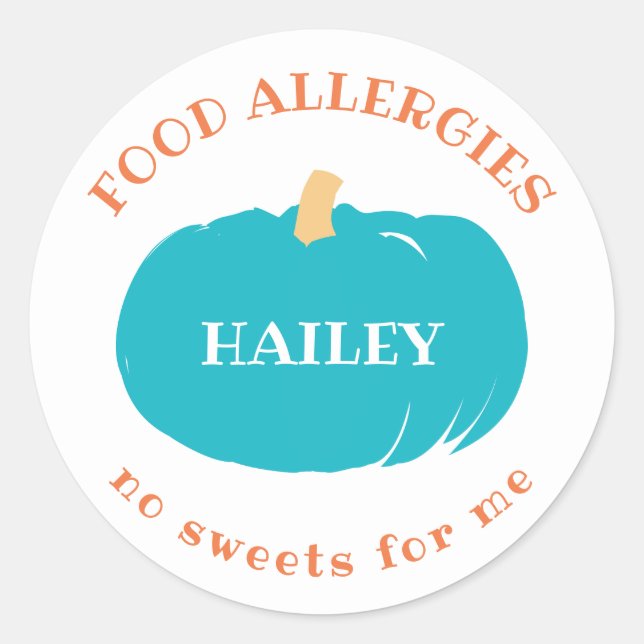 Sticker Rond Alerte d'allergie alimentaire Personnalisé Citroui (Devant)
