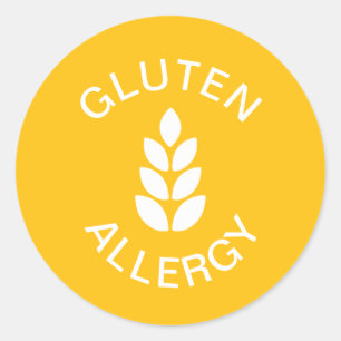 Sticker Rond Alerte d'allergie au gluten