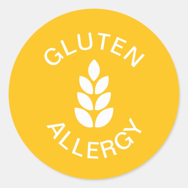 Sticker Rond Alerte d'allergie au gluten (Devant)