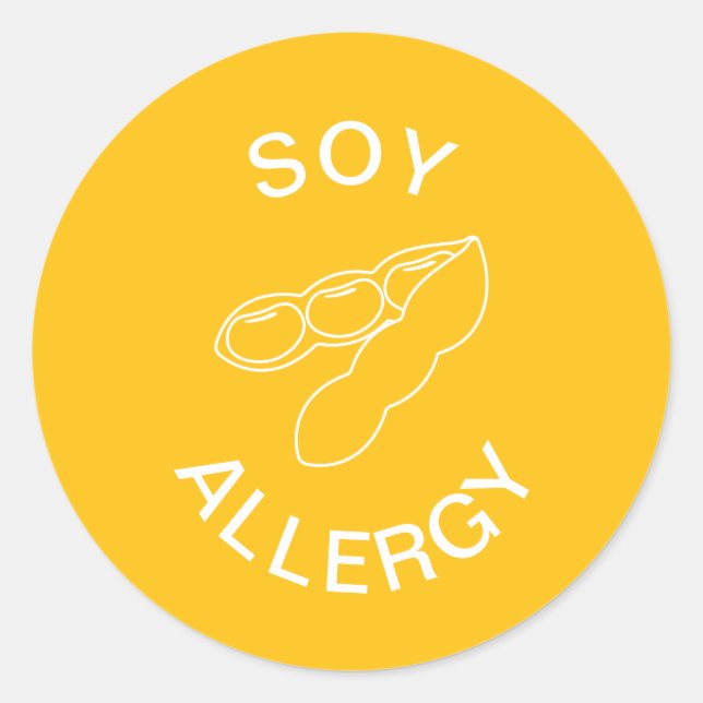 Sticker Rond Alerte d'allergie au soja (Devant)