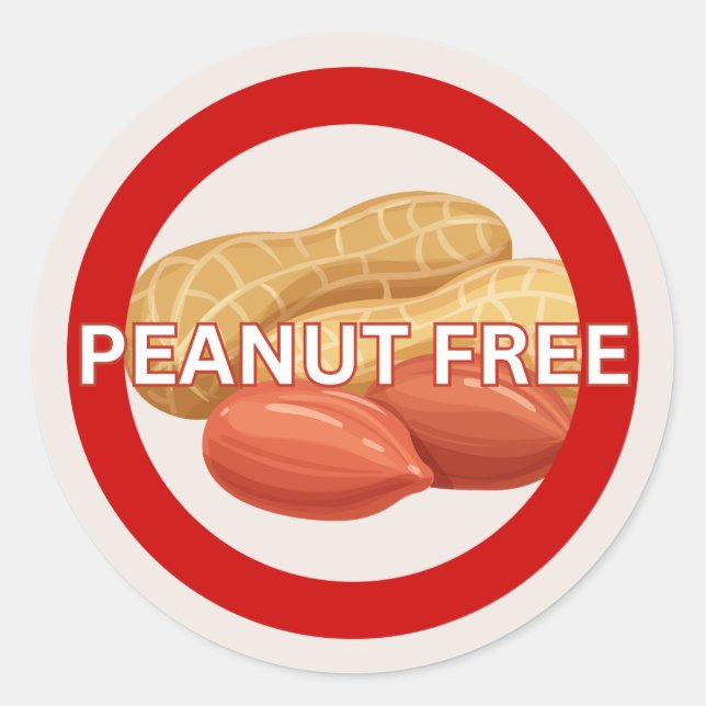 Sticker Rond Alerte d'allergie aux aliments sans arachide (Devant)