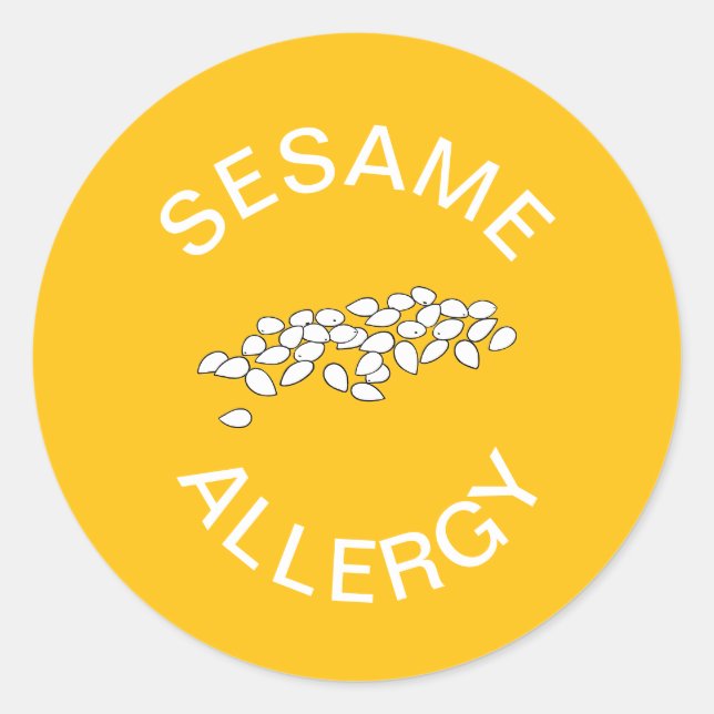 Sticker Rond Alerte d'allergie aux graines de sésame (Devant)