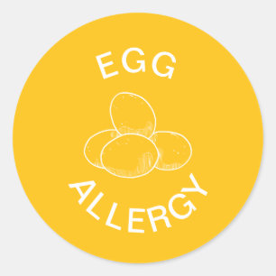 Sticker Rond Alerte d'allergie aux œufs