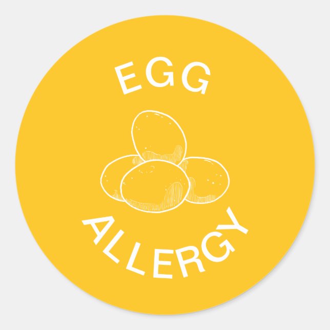 Sticker Rond Alerte d'allergie aux œufs (Devant)