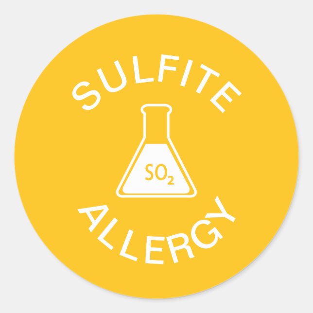 Sticker Rond Alerte d'allergie aux sulfites (Devant)