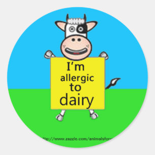 Sticker Rond Alerte d'allergie laitière