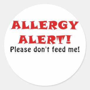 Sticker Rond Alerte d'allergie Veuillez ne pas me nourrir