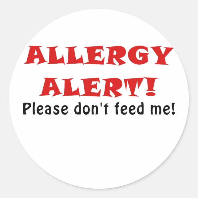 Sticker Rond Alerte d'allergie Veuillez ne pas me nourrir (Devant)