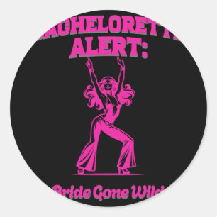 Sticker Rond Alerte Demoiselle d'Honneur - La Mariée est Partie