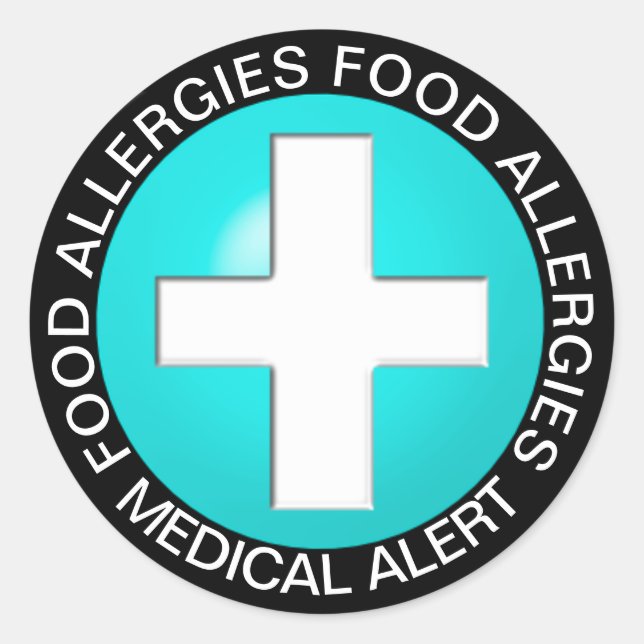 Sticker Rond Alerte Médicale - Aqua (Devant)