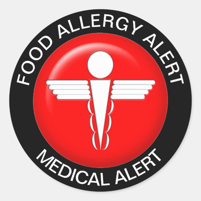 Sticker Rond Alerte Médicale contre l'allergie alimentaire - St (Devant)