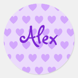 Sticker Rond Alex en violet