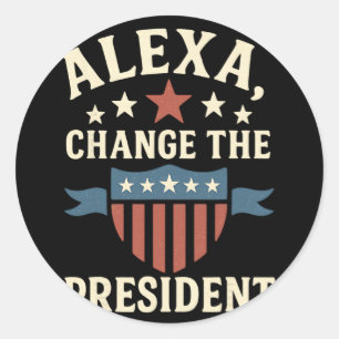 Sticker Rond Alexa trump président