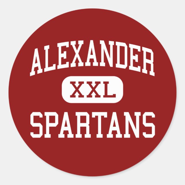 Sticker Rond Alexander - Spartans - Lycée - Albany Ohio (Devant)