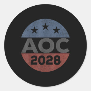 Sticker Rond Alexandria 2028, Retro A.ocasio Cortez À La Présid