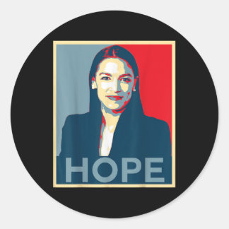 Sticker Rond Alexandria Ocasio-cortez Hope _ Aoc _ New Green De